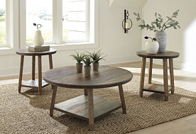 RAEBECKI - MULTI RUSTIC MAROON TO TAN 3 PC OCCASIONAL SET