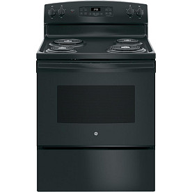 GE BLACK COIL TOP RANGE SELF CLEAN