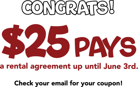 Congrats! $25 pays a rental agreement up until June 3rd.