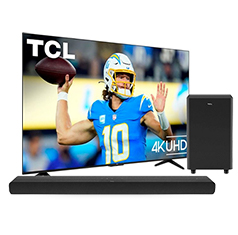 75 TCL 4K TV & Sound Bar/Subwoofer