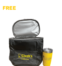 First 25 customers get a free Cleek's Cooler or Tumbler! 1 per household